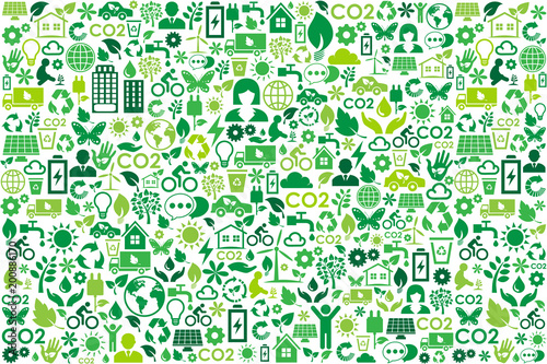 Environmental protection and nature interface icon green concept