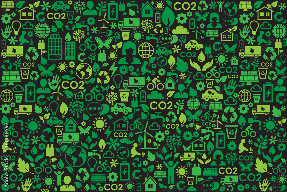 Environmental protection and nature interface icon green concept