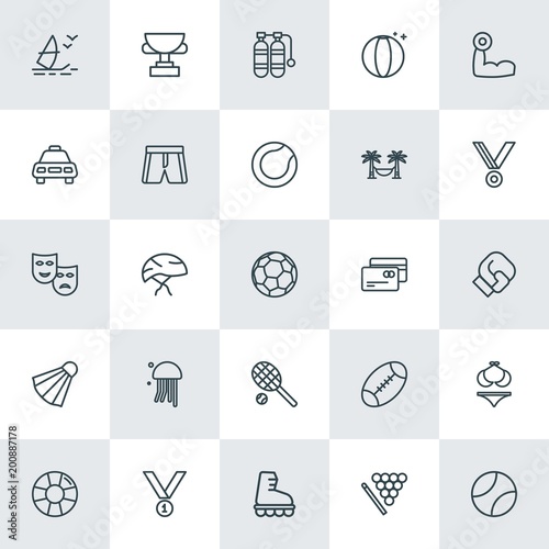 Modern Simple Set of sports, travel Vector outline Icons. ..Contains such Icons as  shoe,  first,  tank,  extreme,  style,  black,  victory and more on white background. Fully Editable. Pixel Perfect.
