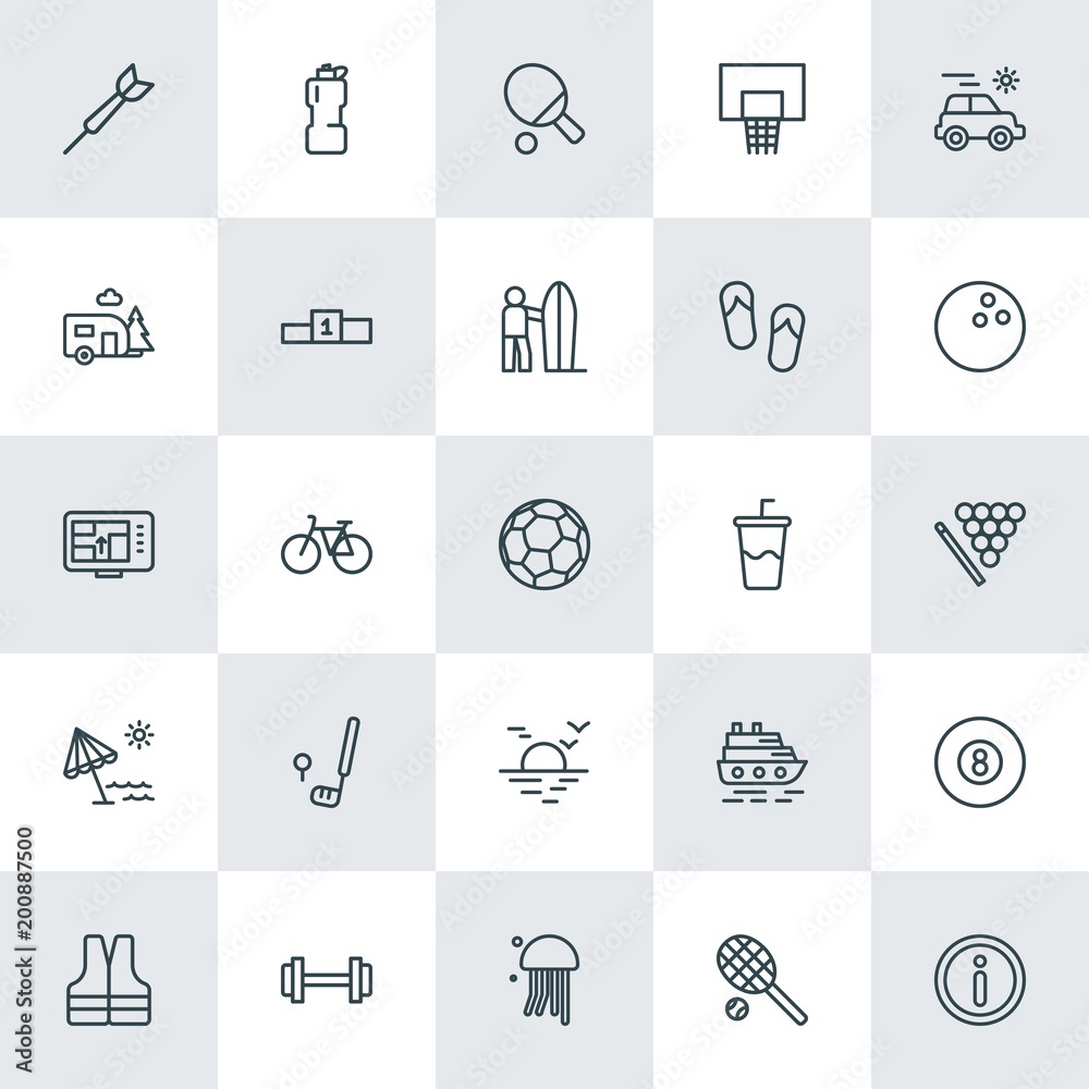 Modern Simple Set of sports, travel Vector outline Icons. ..Contains such Icons as dart, internet, cruise, ocean, vector, travel, sea and more on white background. Fully Editable. Pixel Perfect. Modern Simple Set of sports, travel Vector outline Icons. ..Contains such Icons as dart, internet, cruise, ocean, vector, travel, sea and more on white background. Fully Editable. Pixel Perfect.