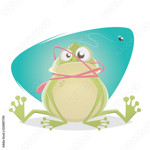 funny frog with tongue accident