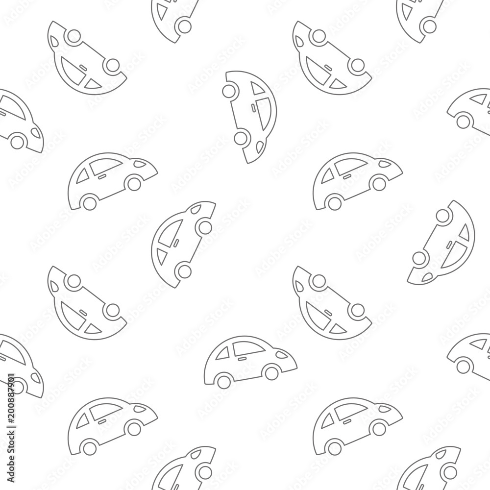 vector seamless pattern transport cars, white and gray colors vector seamless pattern transport cars, white and gray colors