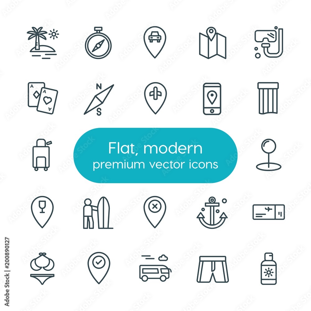 Modern Simple Set of location, travel Vector outline Icons. ..Contains such Icons as anchor, gps, summer, east, icon, summer, travel and more on white background. Fully Editable. Pixel Perfect Modern Simple Set of location, travel Vector outline Icons. ..Contains such Icons as anchor, gps, summer, east, icon, summer, travel and more on white background. Fully Editable. Pixel Perfect