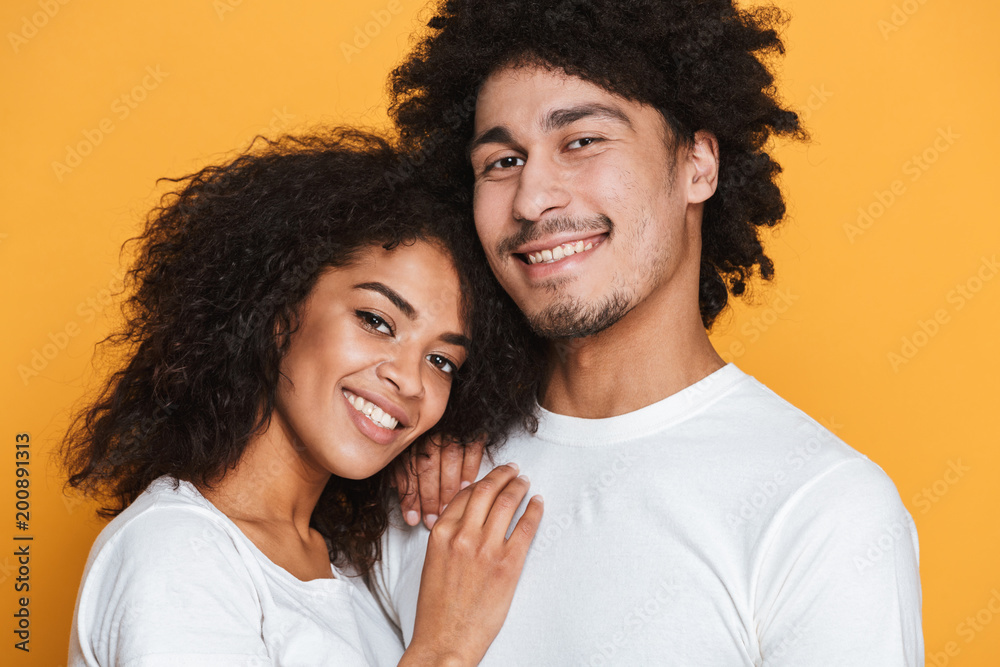 Close up portrait of a lovely young afro american couple Close up portrait of a lovely young afro american couple