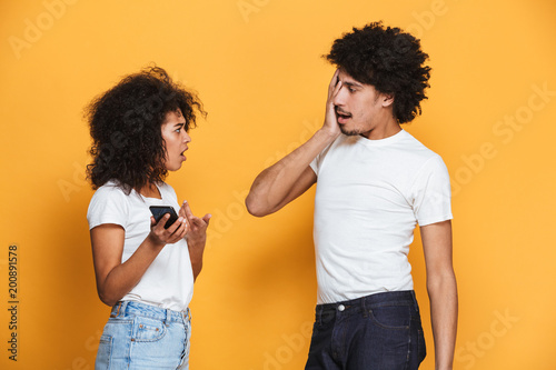 Portrait of an angry young afro american couple