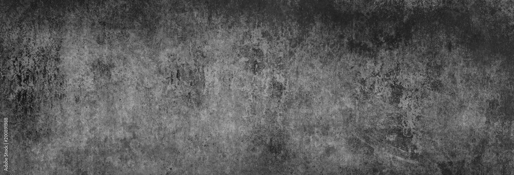 Textur einer fast schwarzen, strukturierten, alten Betonwand, als Hintergrund