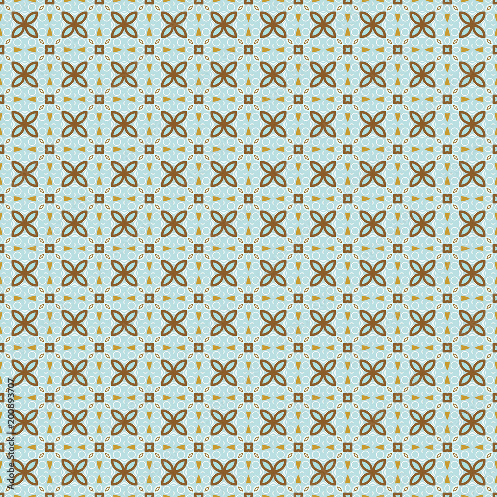 Ancient Geometric pattern in repeat. Fabric print. Seamless background, mosaic ornament, ethnic style.