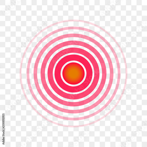 Pain red circle point vector icon
