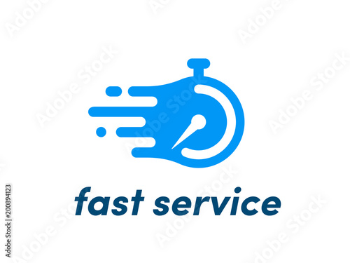Time clock vector logo fast service stopwatch photo