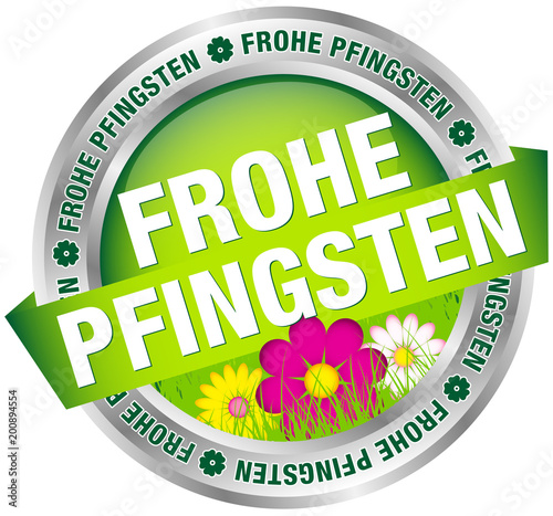 Button Banner "Frohe Pfingsten" grün/silber