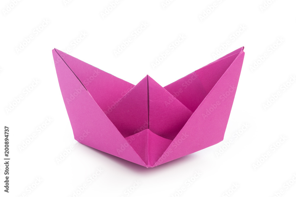 origami paper boat isolated on white background origami paper boat isolated on white background