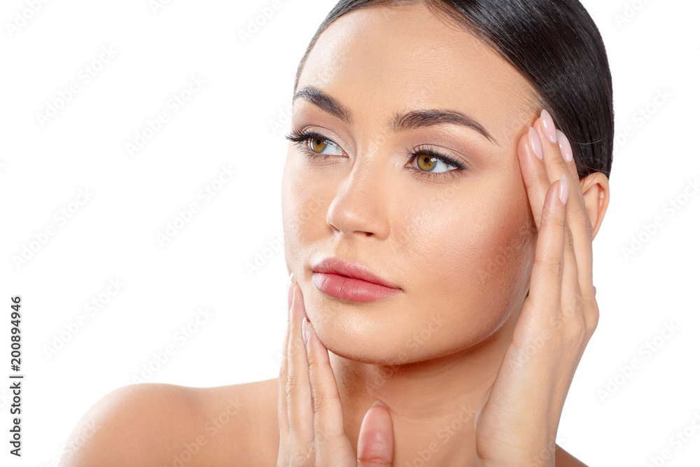 Beauty Woman face Portrait. Beautiful Spa model Girl with Perfect Fresh Clean Skin. Beauty Woman face Portrait. Beautiful Spa model Girl with Perfect Fresh Clean Skin.