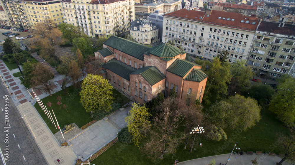 Aerial view of St. Sofia church, Sofia, Bulgaria Aerial view of St. Sofia church, Sofia, Bulgaria