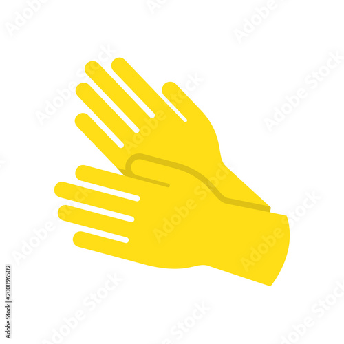 Yellow glove for hygiene cleaning