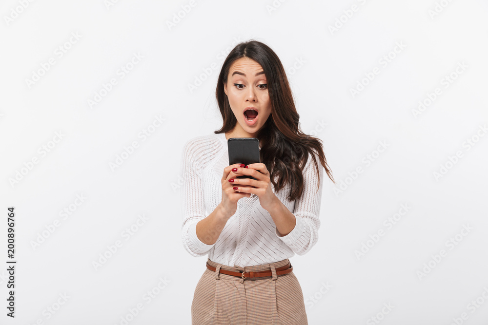 Portrait of a shocked asian businesswoman Portrait of a shocked asian businesswoman