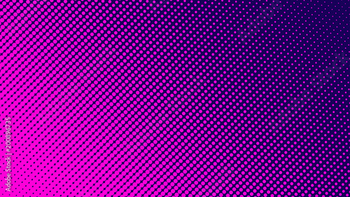 Gradient halftone pattern diagonal vector illustration. Pink dots, blue halftone texture. Pop Art blue pink halftone, comics Background. Background of Art. AI10
