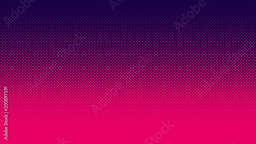Gradient halftone pattern vertical vector illustration. Red Pink dark blue dots, blue halftone texture. Pop Art blue pink halftone, comics Background. Background of Art. AI10