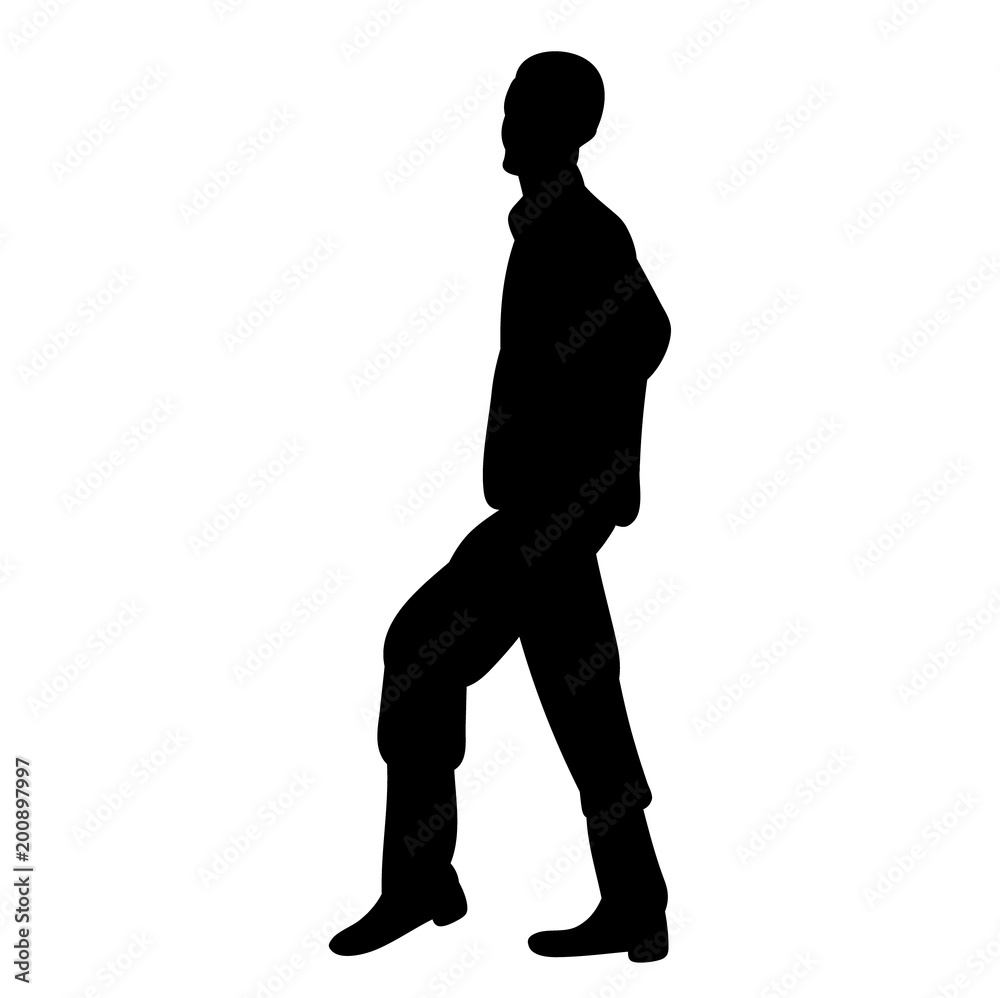  icon, isolated silhouette male dancing