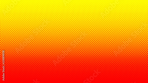 Halftone gradient pattern vertical vector illustration. Red yellow dots halftone texture. Pop Art Yellow red halftone Background. Background of Art. AI10