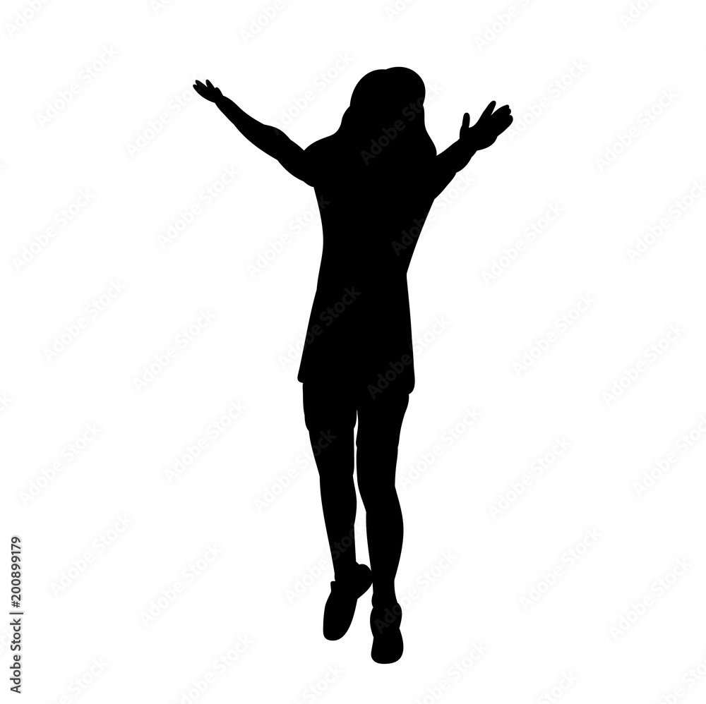 isolated silhouette girl