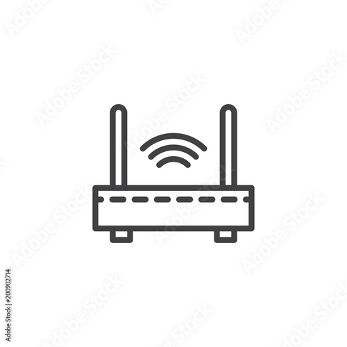 Wifi internet router outline icon. linear style sign for mobile concept and web design. Wireless router simple line vector icon. Symbol, logo illustration. Pixel perfect vector graphics