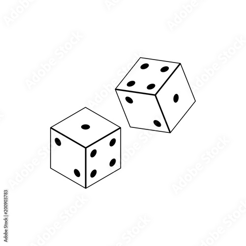 Vector dices icon. Flat isolated vector illustration on a white background.