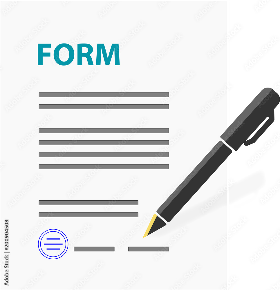 form, formula, signature, isolated, white background with pen, fountain pen form, formula, signature, isolated, white background with pen, fountain pen