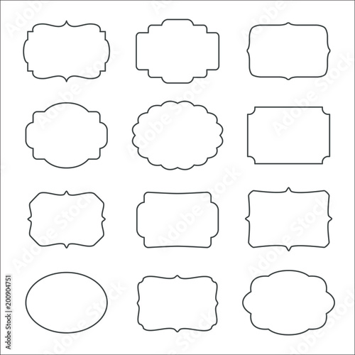 Vector set of frames isolated on white background