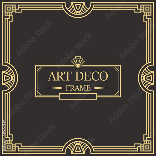 Art Deco Border frame vector 05