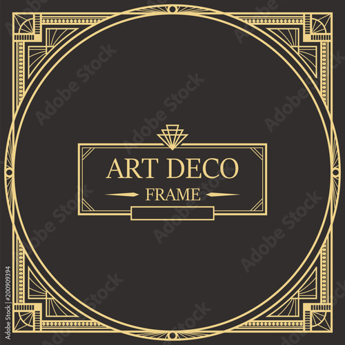 Art Deco Border frame vector 07