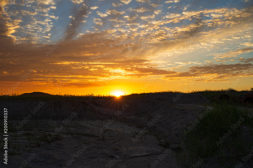 Sunset over the horizon