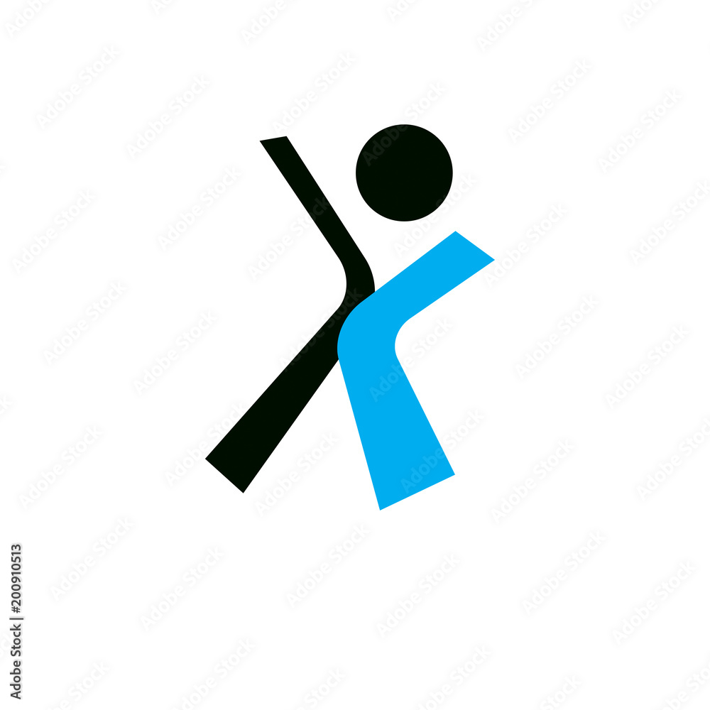 Vector illustration of excited abstract person with raised hands up. Liberty conceptual icon. Happiness metaphor logotype. Business innovation idea creative symbol. Vector illustration of excited abstract person with raised hands up. Liberty conceptual icon. Happiness metaphor logotype. Business innovation idea creative symbol.