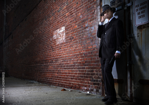 Forties style film noir gangster photo