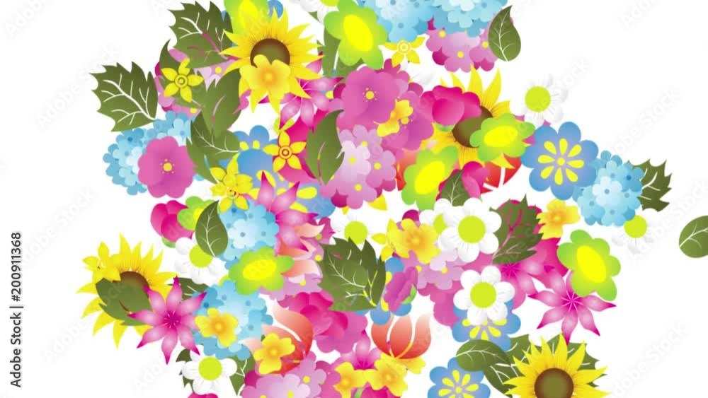 Animação com flores que mostram o início da primavera