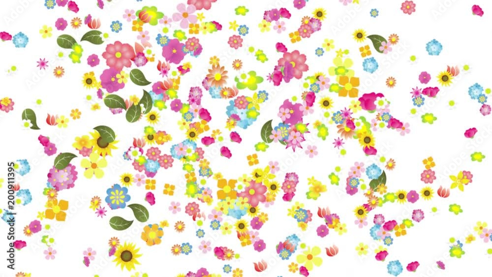 Animação com flores que mostram o início da primavera