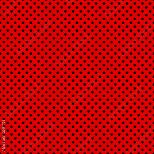 Red abstract technology background with seamless circle perforated speaker grill texture for web, user interfaces, UI, applications, apps, business presentations and prints. Vector illustration.