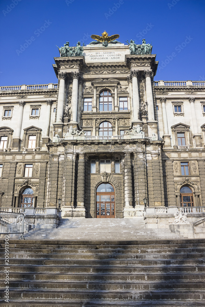 Hofburg Imperial Palace with blue sky background