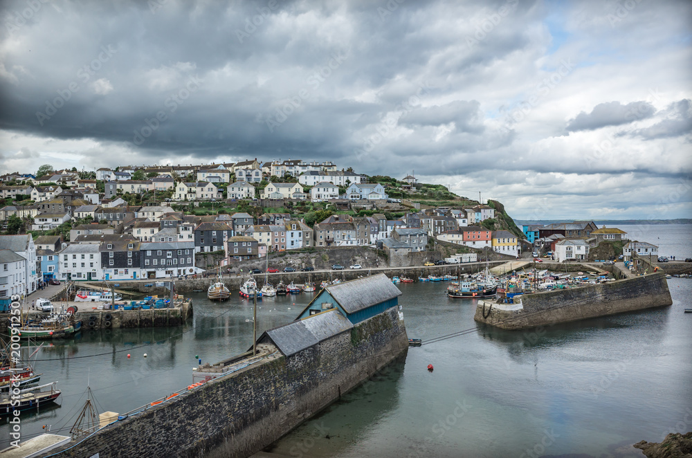 View of Mevagissey harbour Cornwall