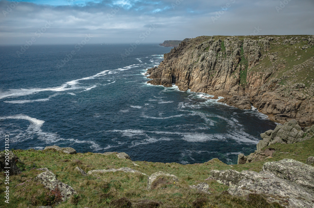 Cliffs of Cornwall coast England
