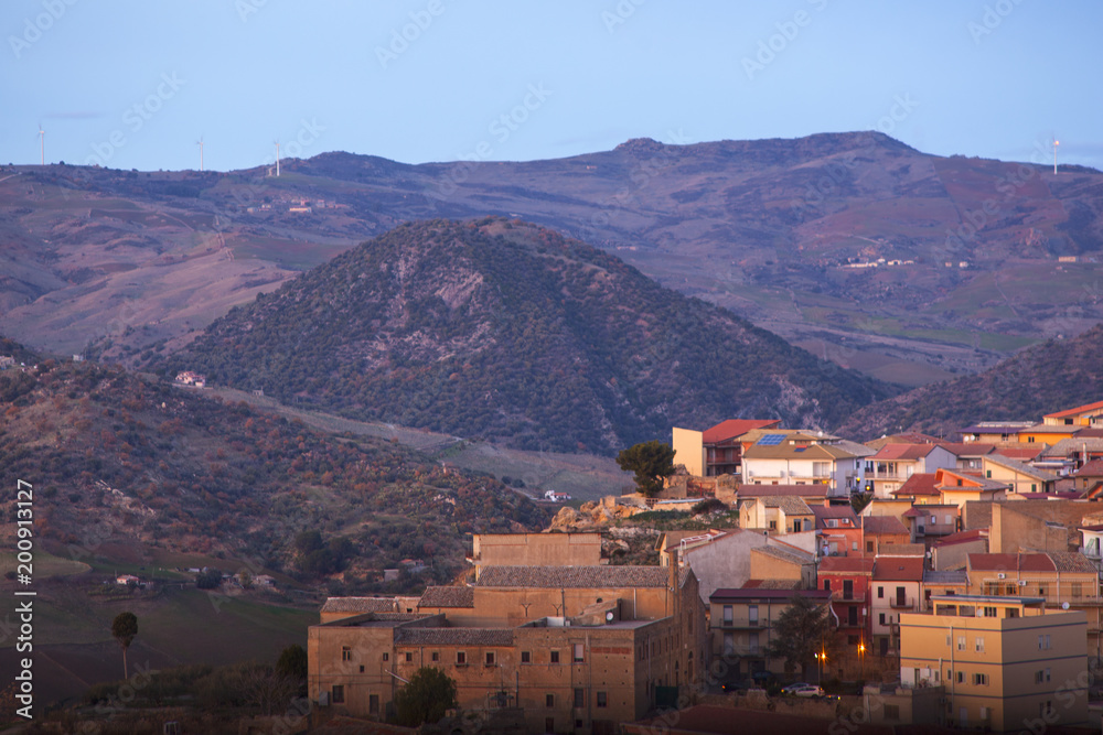 View of Leonforte, Sicily