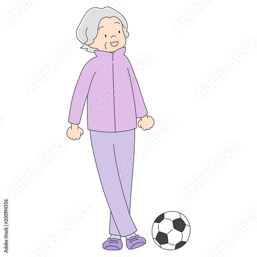 おばあちゃん_サッカー