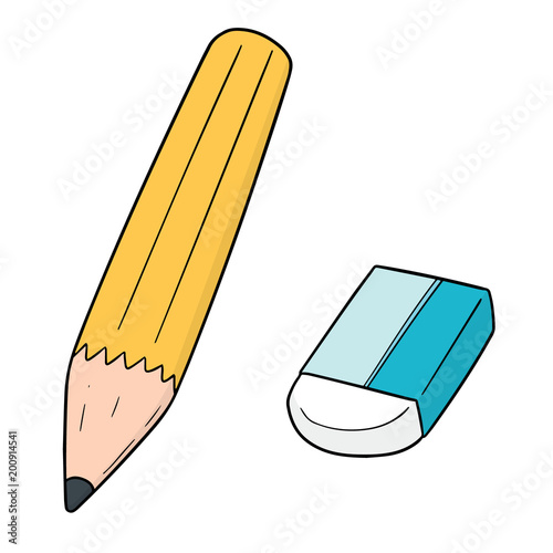vector set of pencil and eraser