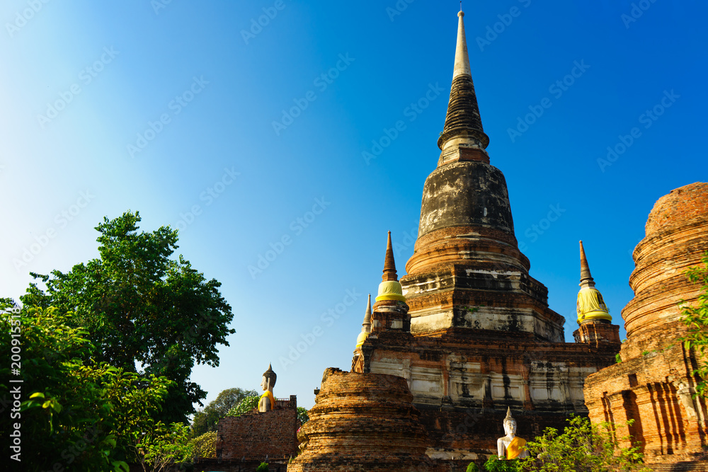 Fototapeta premium Chai mongkol pagoda located at Wat Yai Chai mongkol in Ayutthaya it is very beautiful.
