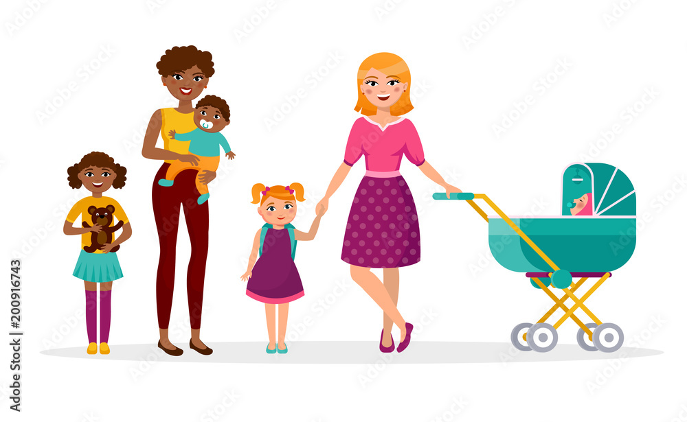Women With Children Clipart Background