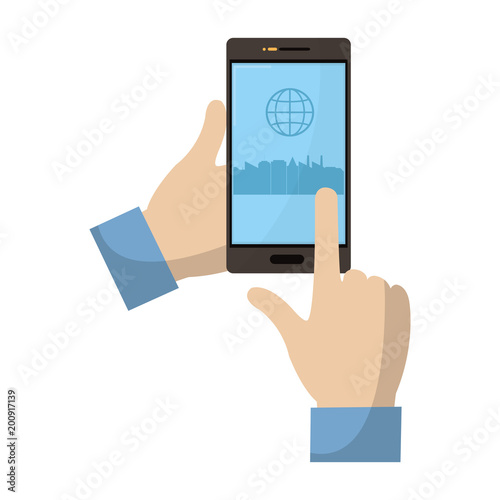 person hands with internet smarphone technology