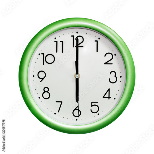 green wall clock photo