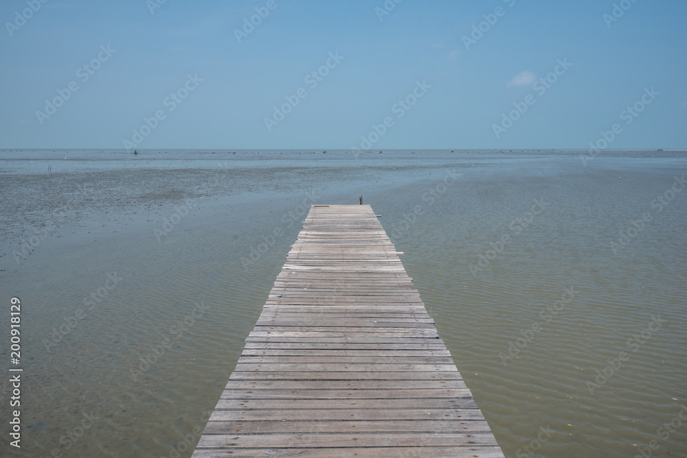 wooden Bridge in the sea wooden Bridge in the sea