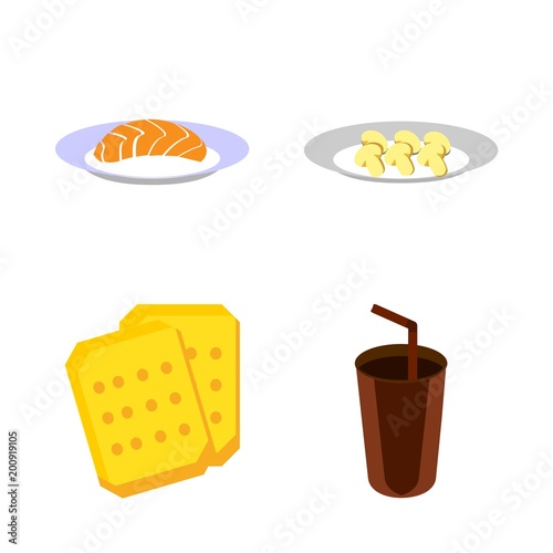 icons about Food with cuisine, cocoa drink, chocolate, cake and aroma