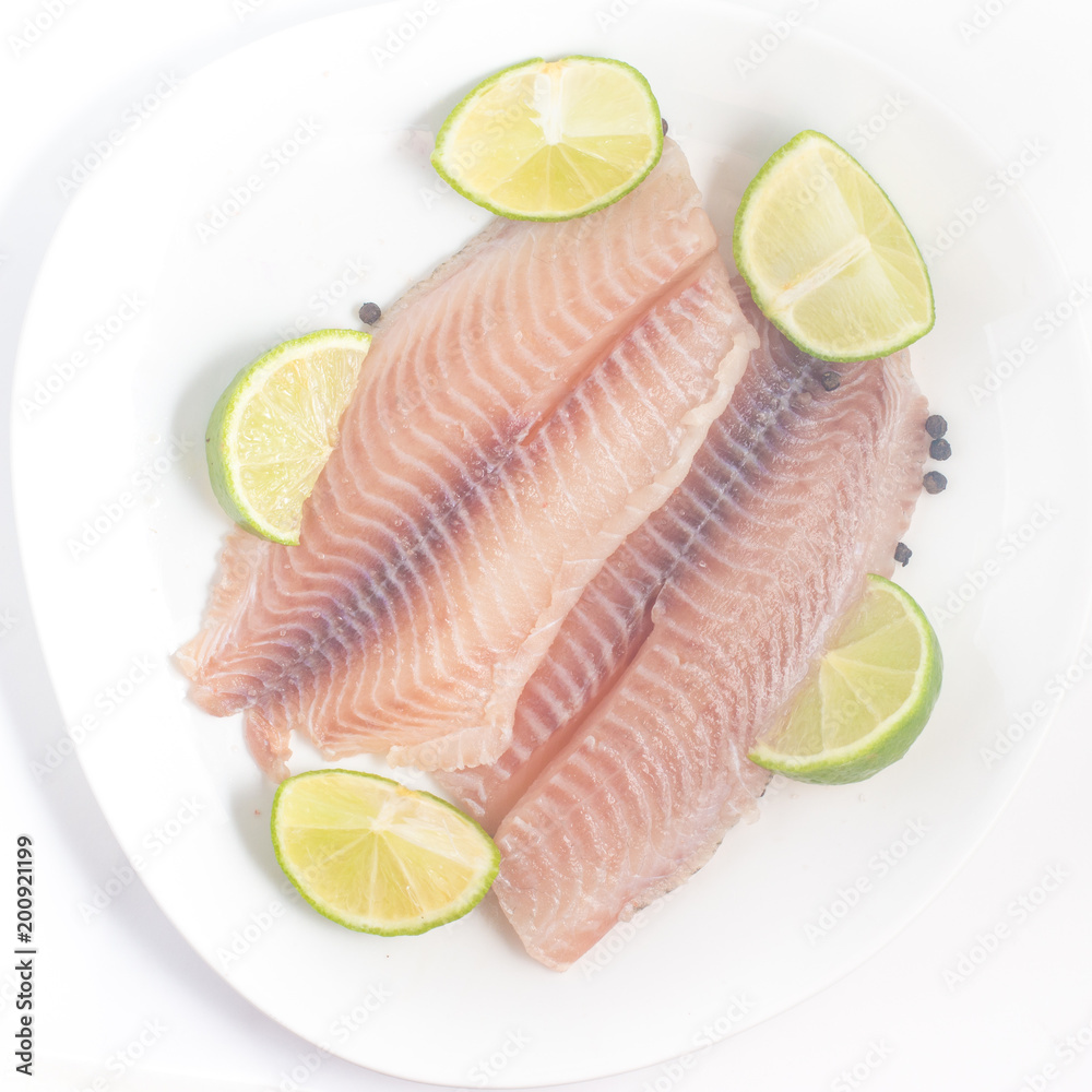 Raw Tilapia. Fish Fillet