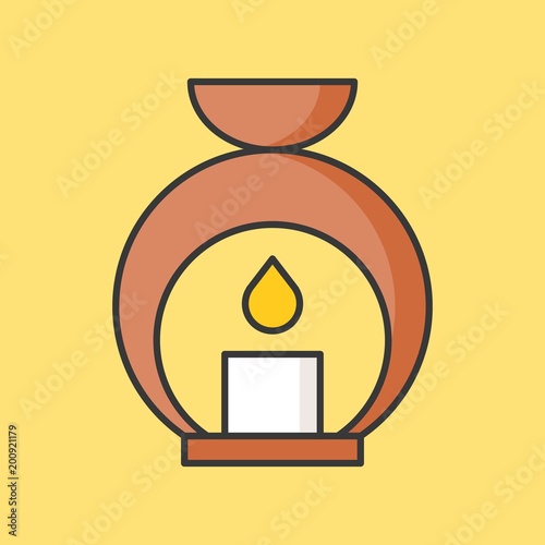 aroma lamp icon, filled outline